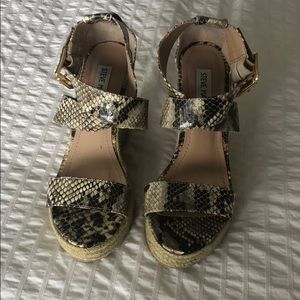 Snake Skin Espadrille Wedge